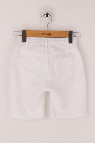 Mutlu Kids Erkek Çocuk Bermuda Şort Beyaz - 11 Yaş