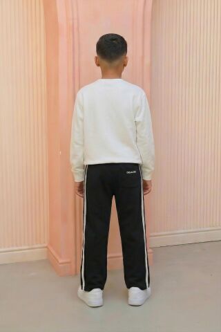 ÇİZGİLİ ERKEK EŞOFMAN ALT Siyah - 16 Yaş