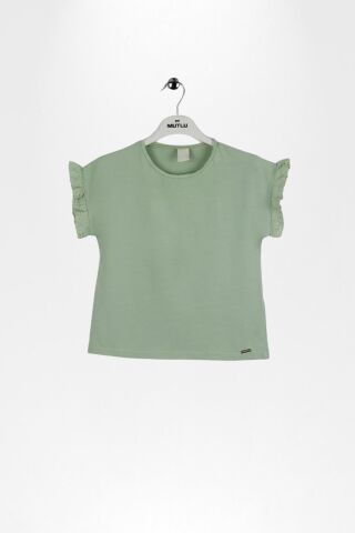 Fırfır Kol Detaylı Kısa Kol Regular Kız Çocuk Tişört ÇAĞLA - 9 Yaş