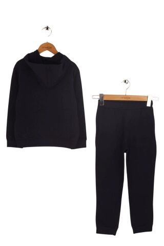 Mutlu Kapüşonlu 2'li Çocuk Sweatshirt Takım Lacivert - 10 Yaş