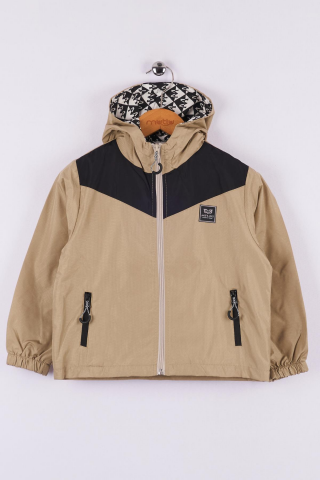 Mutlu Kids Erkek Çocuk Kapüşonlu Yağmurluk Haki - 7 Yaş