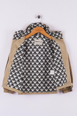 Mutlu Kids Erkek Çocuk Kapüşonlu Yağmurluk Gri - 11 Yaş