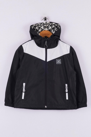 Mutlu Kids Erkek Çocuk Kapüşonlu Yağmurluk Gri - 11 Yaş