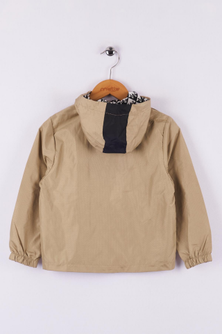 Mutlu Kids Erkek Çocuk Kapüşonlu Yağmurluk Bej - 8 Yaş