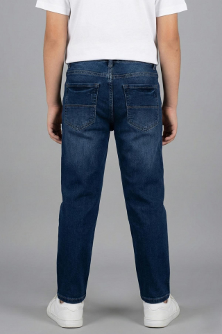 CEP PARÇASI DETAYLI ERKEK KOT PANTOLON ORTA MAVİ - 8 Yaş