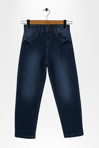 CEP PARÇASI DETAYLI ERKEK KOT PANTOLON ORTA MAVİ - 9 Yaş