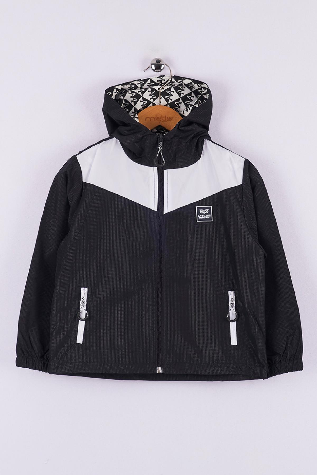 Mutlu Kids Erkek Çocuk Kapüşonlu Yağmurluk Lacivert - 9 Yaş