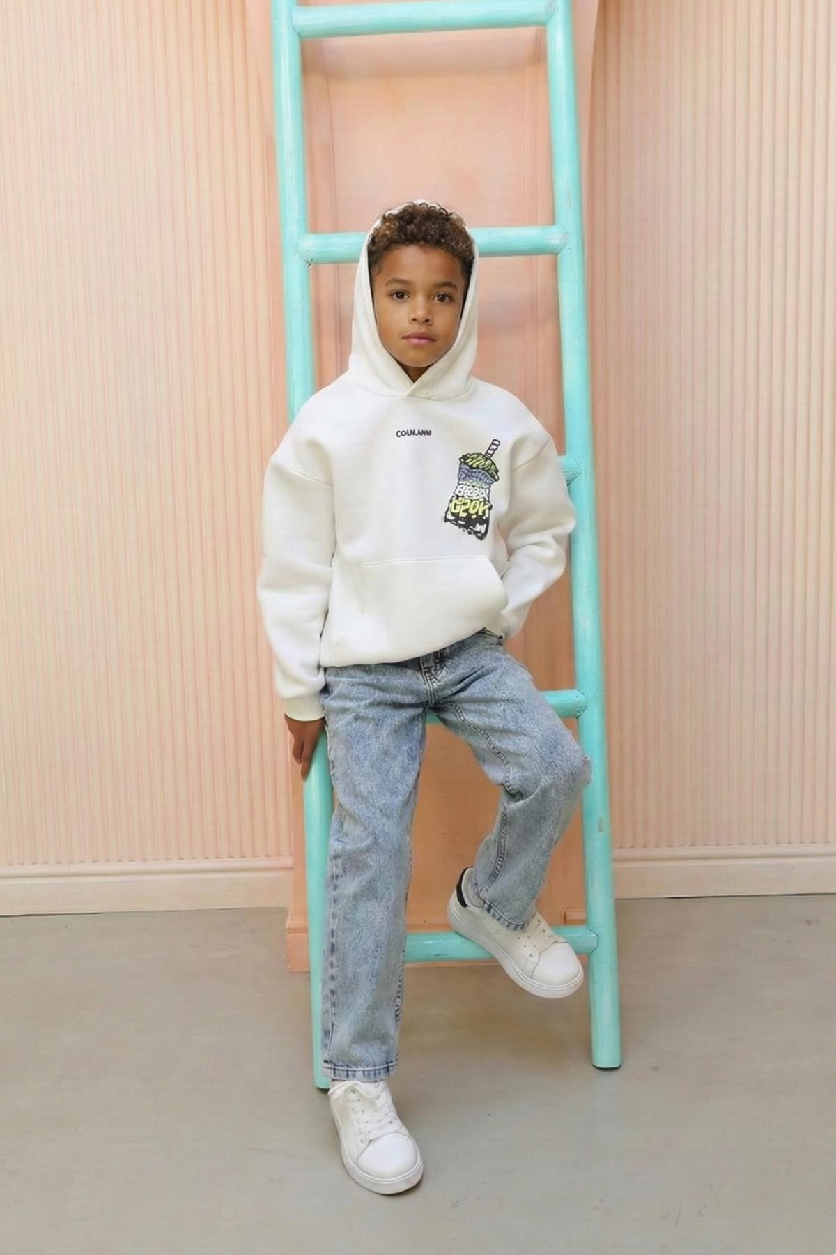 CEP PARÇASI DETAYLI ERKEK KOT PANTOLON AÇIK MAVİ KAR - 9 Yaş