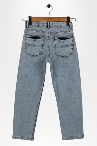 CEP PARÇASI DETAYLI ERKEK KOT PANTOLON AÇIK MAVİ KAR - 9 Yaş