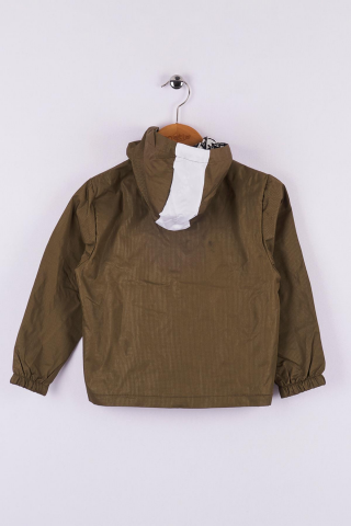 Mutlu Kids Erkek Çocuk Kapüşonlu Yağmurluk Haki - 7 Yaş