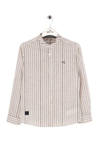 Mutlu Kids Hakim Yaka Çizgili Erkek Çocuk Gömlek