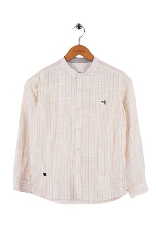 Mutlu Kids Hakim Yaka Çizgili Erkek Çocuk Gömlek Mavi - 2 Yaş