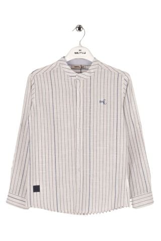 Mutlu Kids Hakim Yaka Çizgili Erkek Çocuk Gömlek