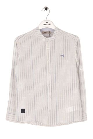 Mutlu Kids Hakim Yaka Çizgili Erkek Çocuk Gömlek