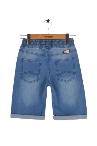 Mutlu Kids Beli Lastikli Erkek Çocuk Kot Kapri Şort Füme - 3 Yaş