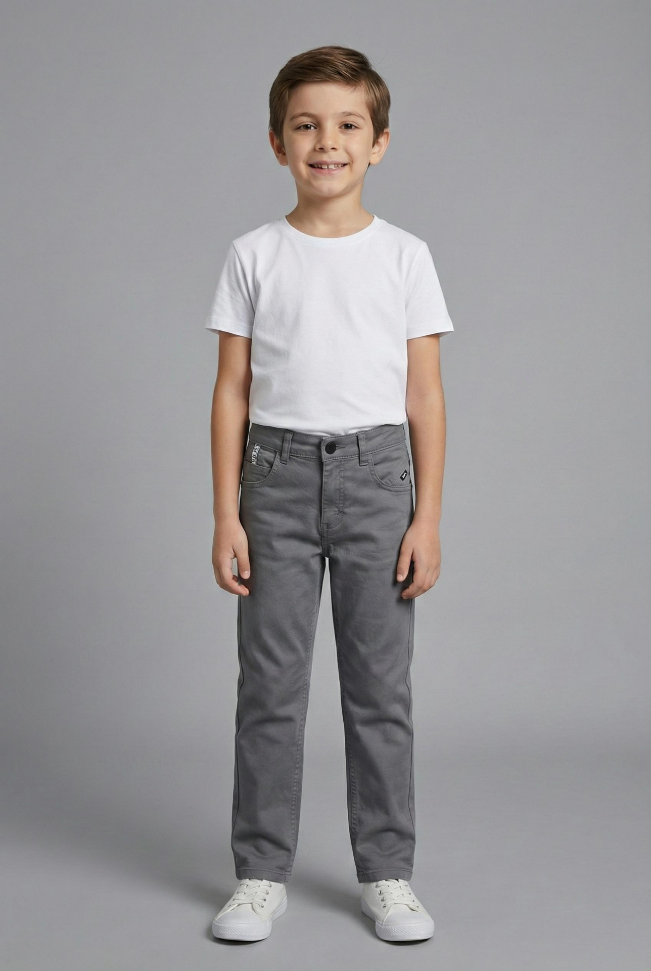 Mutlu Kids Erkek Çocuk Gabardin Pantolon Antrasit - 9 Yaş