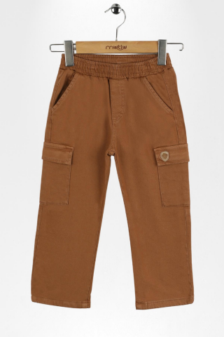 Kargo Cepli Erkek Gabardin Pantolon Bej - 9 Yaş