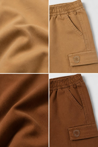 Kargo Cepli Erkek Gabardin Pantolon Bej - 8 Yaş