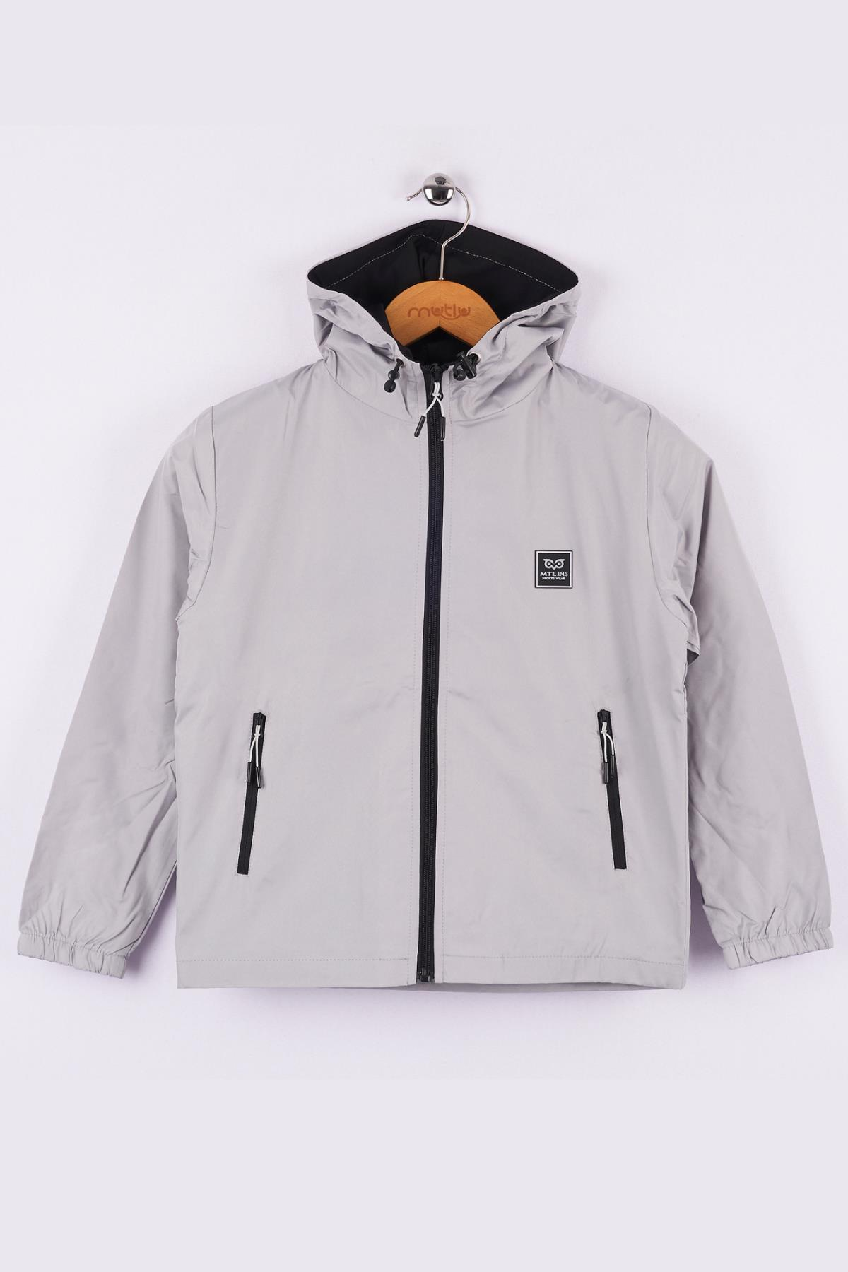 Mutlu Kids Erkek Çocuk Yağmurluk Gri - 8 Yaş