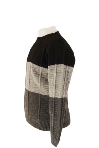 Mutlu Kids Renk Bloklu Erkek Çocuk Kazak Bordo - 9-10 Yaş