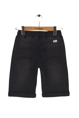 Mutlu Kids Beli Lastikli Erkek Çocuk Kot Kapri Şort Füme - 3 Yaş