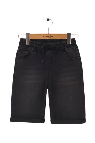 Mutlu Kids Beli Lastikli Erkek Çocuk Kot Kapri Şort Füme - 4 Yaş