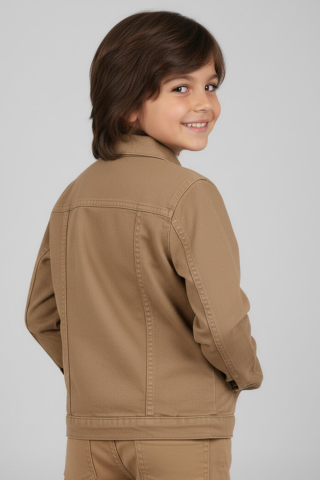 Mutlu Kids Erkek Çocuk Denim Ceket CAMEL - 10 Yaş