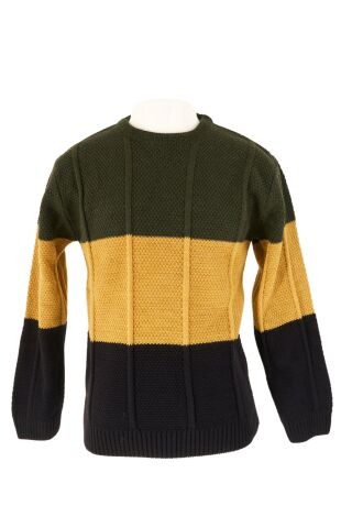 Mutlu Kids Renk Bloklu Erkek Çocuk Kazak Lacivert - 9-10 Yaş