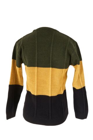 Mutlu Kids Renk Bloklu Erkek Çocuk Kazak Lacivert - 9-10 Yaş