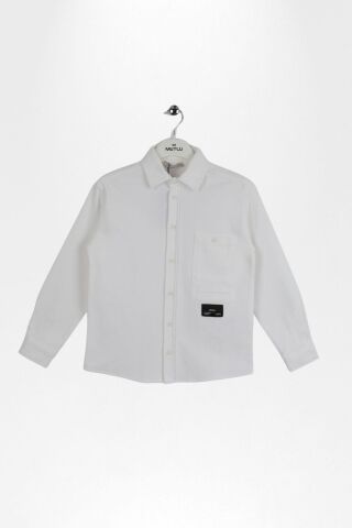 Armürlü Erkek Gömlek Beyaz - 9 Yaş