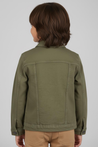 Mutlu Kids Erkek Çocuk Denim Ceket Haki - 5 Yaş