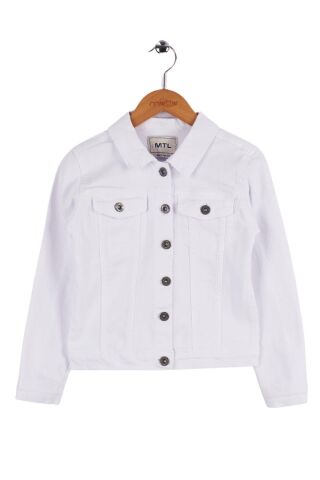 Mutlu Kids Kız Çocuk Denim Ceket Beyaz - 3 Yaş