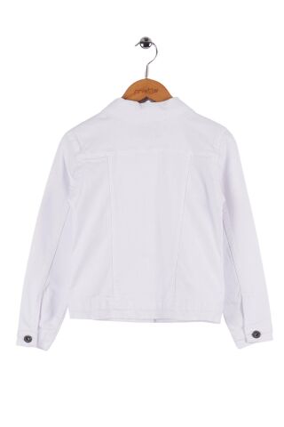 Mutlu Kids Kız Çocuk Denim Ceket Beyaz - 4 Yaş