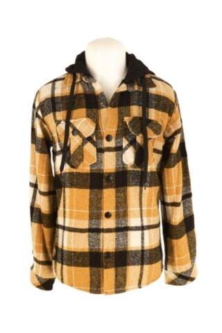 Mutlu Kids Kapüşonlu Kürk Astarlı Ekoseli Kalın Erkek Çocuk Gömlek Lacivert - 12 Yaş