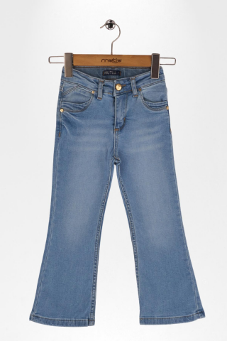 İspanyol Paça kız Kot Pantolon Açık Mavi - 9 Yaş