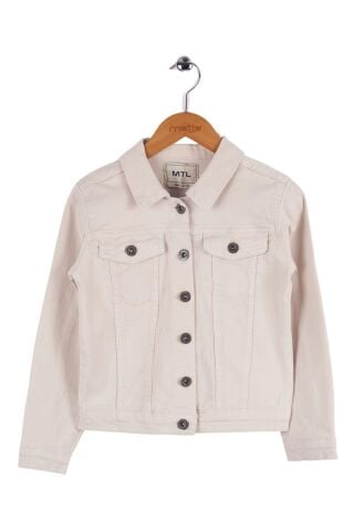 Mutlu Kids Kız Çocuk Denim Ceket EKRU - 13 Yaş