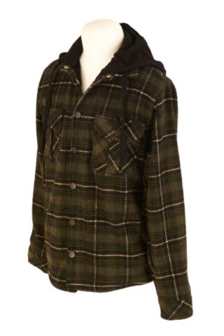 Mutlu Kids Kapüşonlu Kürk Astarlı Ekoseli Kalın Erkek Çocuk Gömlek Haki - 3 Yaş