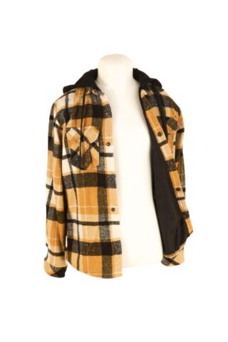 Mutlu Kids Kapüşonlu Kürk Astarlı Ekoseli Kalın Erkek Çocuk Gömlek Hardal - 4 Yaş