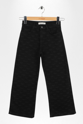 Fiyonk Lazerli Kız Kot Pantolon 11 Yaş