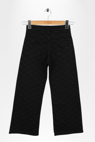 Fiyonk Lazerli Kız Kot Pantolon 11 Yaş