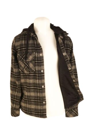 Mutlu Kids Kapüşonlu Kürk Astarlı Ekoseli Kalın Erkek Çocuk Gömlek Gri - 5 Yaş