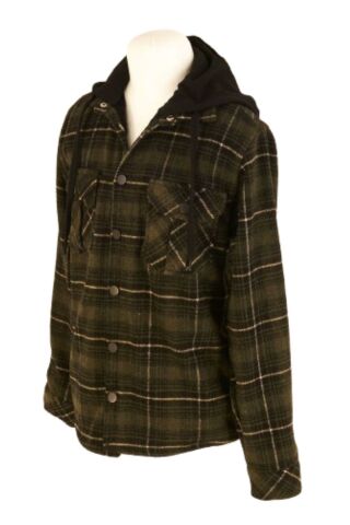 Mutlu Kids Kapüşonlu Kürk Astarlı Ekoseli Kalın Erkek Çocuk Gömlek Haki - 7 Yaş