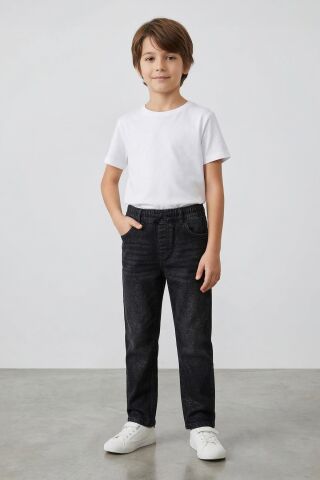 Bel Lastikli Erkek Kot Pantolon Açık Mavi - 5 Yaş