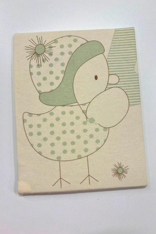 Civciv Desenli Pazen Bebek Battaniyesi Yeşil