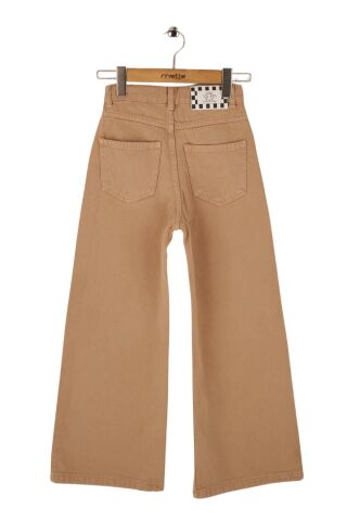 Mutlu Kids Kız Çocuk Wide Leg Kot Pantolon Gül Kurusu - 10 Yaş