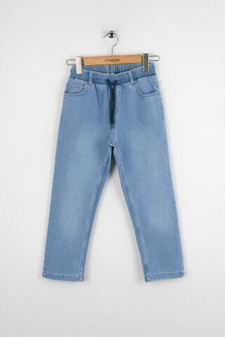Bel Lastikli Erkek Kot Pantolon Açık Mavi - 7 Yaş