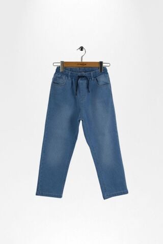 Bel Lastikli Erkek Kot Pantolon Açık Mavi - 9 Yaş