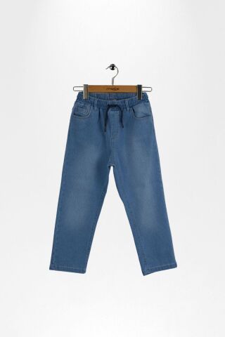 Bel Lastikli Erkek Kot Pantolon Açık Mavi - 9 Yaş