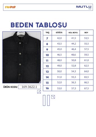 Taşlı Kot Gömlek Antrasit - 9 Yaş