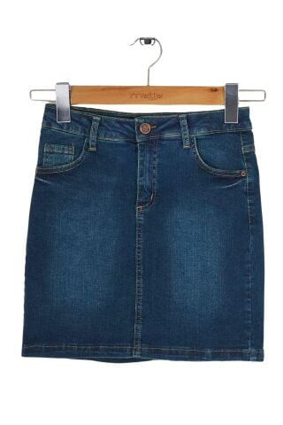 Mutlu Kız Kot Etek Koyu Mavi - 11 Yaş